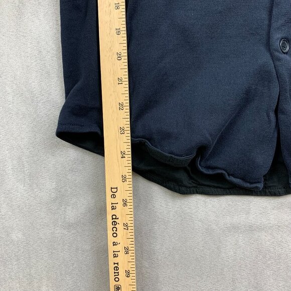 Armani Exchange Mens Shirt Medium (Fits Small) Navy Blue Double Layer Button Up - Picture 7 of 8